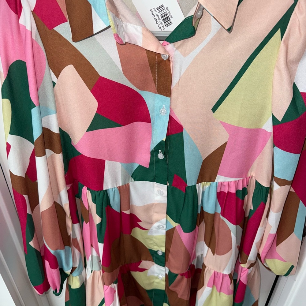 SundayUp Carly Blair Tiered Long Sleeve Multicolor Flowy Dress ๐ธ | Size Small - Picture 3 of 5